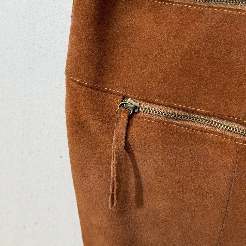 Lucky Brand Womens Brown Suede Leather Hobo Bag Tassel Purse Vintage Y2k Boho - Picture 8 of 16